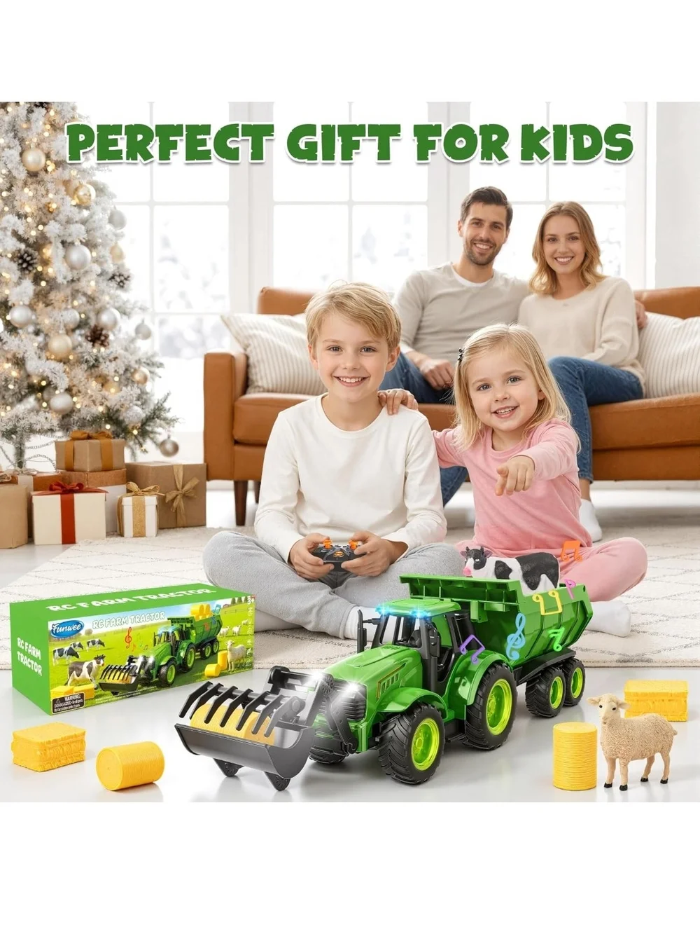 RC Farm Tractor Toy - Green